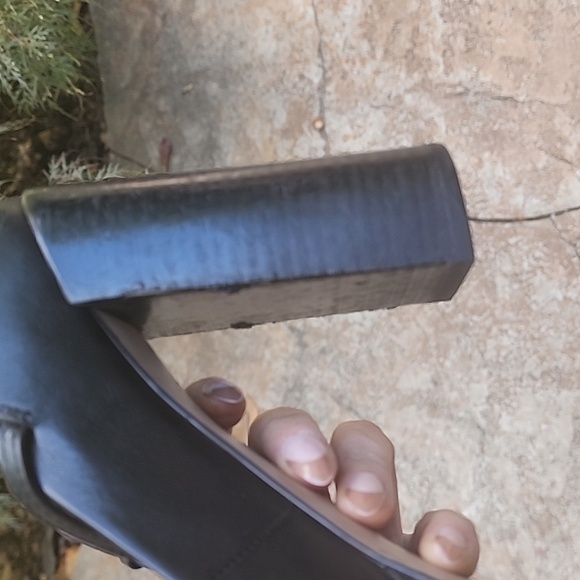 Coach Goldie Black Burnished Leather Updated Mary Jane Platform Heel 9.5 - Picture 5 of 15